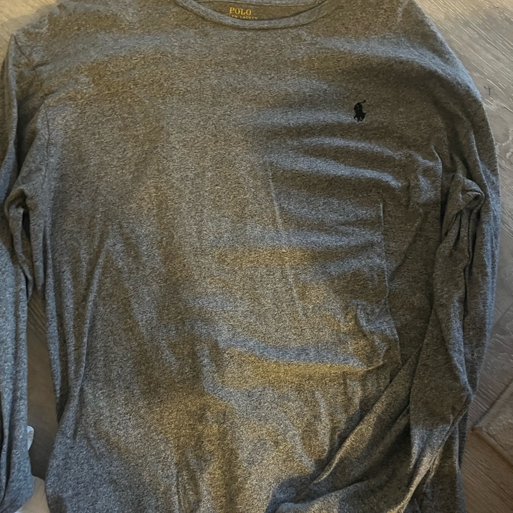 Polo by Ralph Lauren Men's Heather Gray Long-Sleeve Crew Shirt